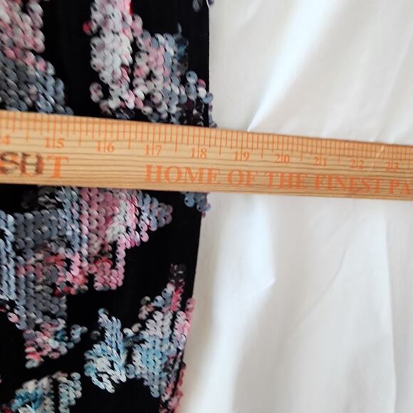 DRESS the POPULATION Women's S Allison Black Velvet Dress Sequins Midi NWT - Picture 8 of 11